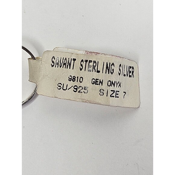 Vintage Art Deco Style Sterling Silver Black Oval Onyx Ring Size 7, Ornate - Picture 7 of 10